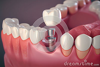 Removable partial denture. Medically accurate tooth.generative ai Stock Photo