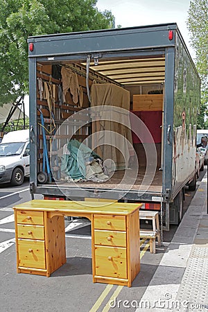 Removal Moving Truck Stock Photo
