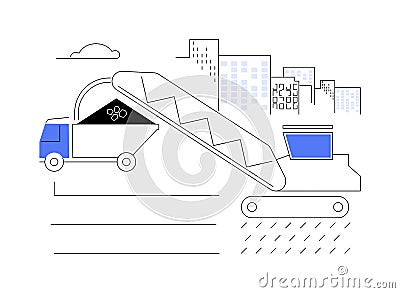 Removal of old asphalt abstract concept vector illustration. Vector Illustration