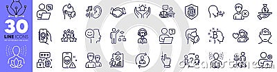 Remove account, Person info and Fingerprint line icons pack. For web app. Vector Stock Photo