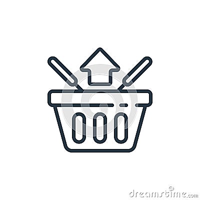 remove from cart icon vector from sales concept. Thin line illustration of remove from cart editable stroke. remove from cart Vector Illustration