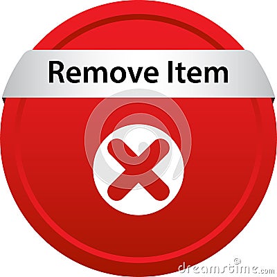 Remove item icon web button Cartoon Illustration