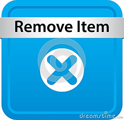 Remove item icon web button Cartoon Illustration