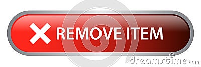 Remove item web button Cartoon Illustration