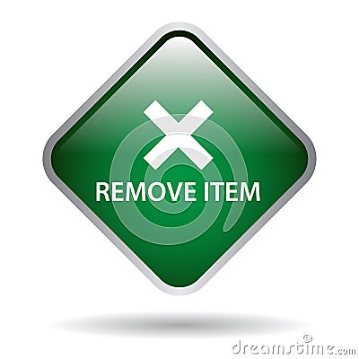 Remove item web button Cartoon Illustration