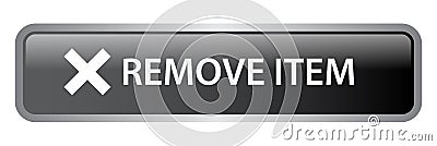Remove item web button Cartoon Illustration