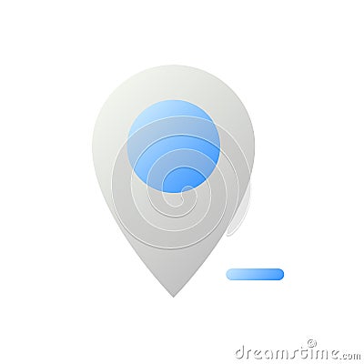Remove pin from map flat gradient two-color ui icon Vector Illustration