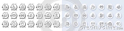 Remove team, Salary and Cyber attack line icons. For web app, printing. Line icons. Vector Vector Illustration