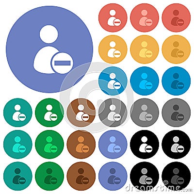 Remove user account round flat multi colored icons Stock Photo