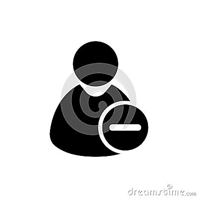 Remove user icon. One of set web icons Vector Illustration