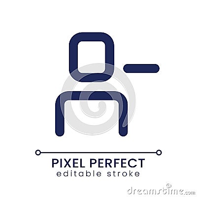 Remove user pixel perfect linear ui icon Vector Illustration