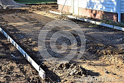 Removing Aggregate Driveway Installing Concrete Driveway 12 Stock Photo