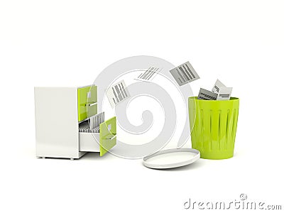 Removing files from archive cabinet Stock Photo