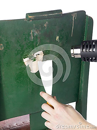 Removing paint Stock Photo