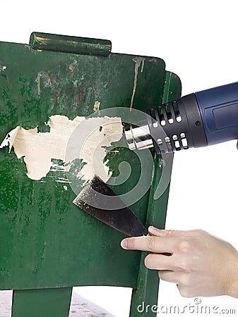 Removing paint Stock Photo