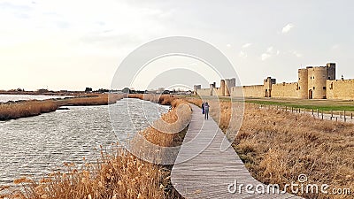 Rempart of Aigues mortes, Occitanie, France Stock Photo