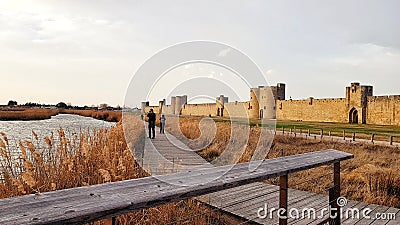 Rempart of Aigues mortes, Occitanie, France Editorial Stock Photo
