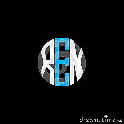REN letter logo abstract creative design. Vector Illustration