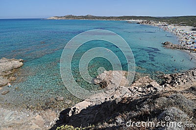 Rena maiore beach on beautiful Sardinia Editorial Stock Photo