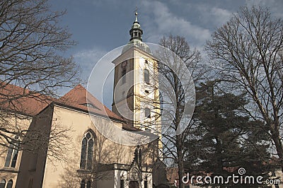 The renaissance church with trees and sky Stock Photo