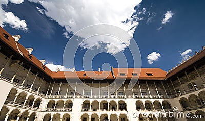 Renaissance courtyard of royal Wawel castle in Cracow, Poland. Stock Photo