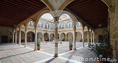 Renaissance Courtyard of Santiago Hospital Stock Photo