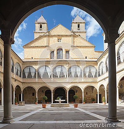 Renaissance Courtyard of Santiago Hospital Stock Photo