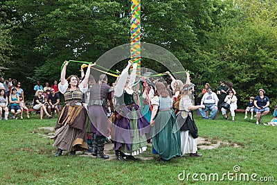 Renaissance faire upstate New York, traditional dance Editorial Stock Photo