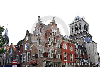 Renaissance gables in historic Delft, Holland Editorial Stock Photo