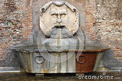 Renaissance marble fountain Stock Photo