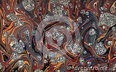 Renaissance/Victorian Marbled Paper 44 Stock Photo