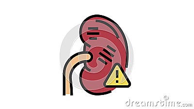 Renal Failure Color Icon Animation Stock Video - Video of linear,  nephritis: 207675065