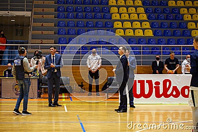 Renatas Kurilionokas head coach of Sokoly during the basketball match of Ukrainian Superleague Parimatch SEASON 2020/21 Editorial Stock Photo