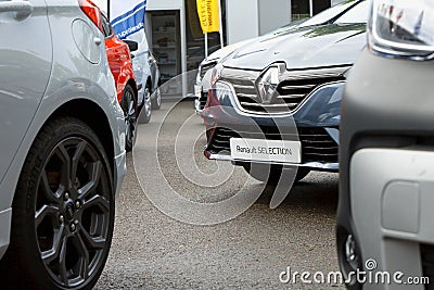 Renault brand cars exhibited at the Gijon Fair Editorial Stock Photo