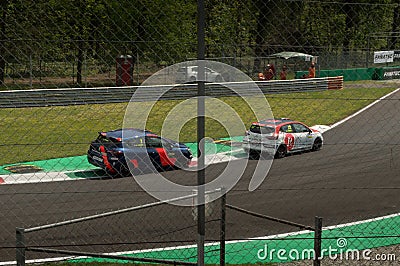 Renault Clio Cup in on the circuitof Monza Editorial Stock Photo