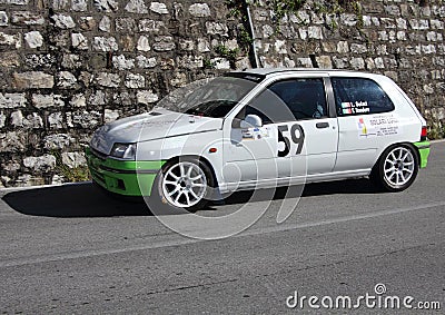 Renault Clio. 9Â° Chiavari-Leivi uphill race- Leivi Italy. Editorial Stock Photo