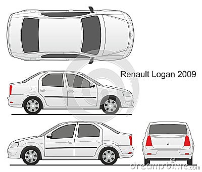 Renault Logan Sedan 2009 Editorial Stock Photo