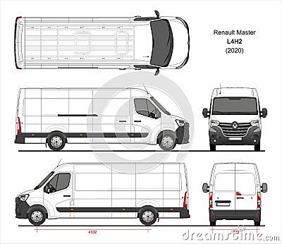 Renault Master Cargo Delivery Van L4H2 2020 Blueprint Editorial Stock Photo