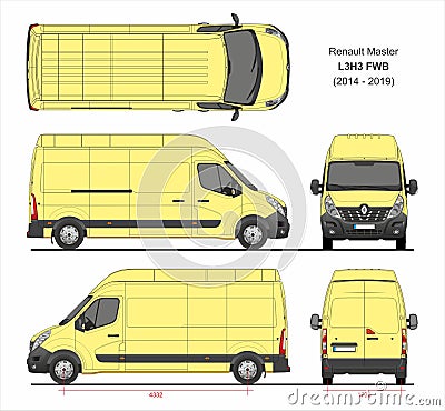 Renault Master Cargo Delivery Van L3H3 FWB 2014-2019 Editorial Stock Photo