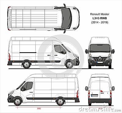 Renault Master Cargo Delivery Van L3H3 RWB 2014-2019 Editorial Stock Photo