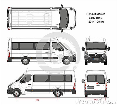 Renault Master Passenger Combi Van L3H2 RWB 2014-2019 Editorial Stock Photo