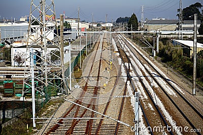 Renault plant Cacia Aveiro Portugal and rail track Editorial Stock Photo