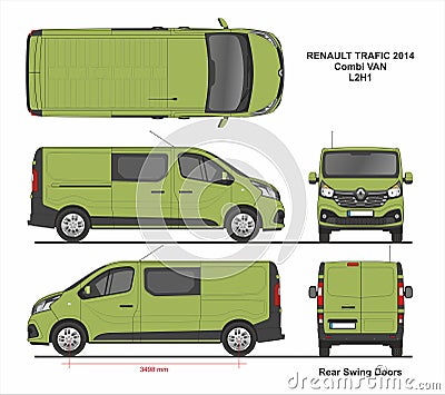 Renault Trafic Combi Delivery Van L2H1 2014 Editorial Stock Photo