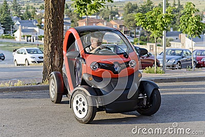 Renault Twizy electric car in Spain Editorial Stock Photo