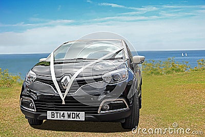 Renault wedding car by coast Editorial Stock Photo