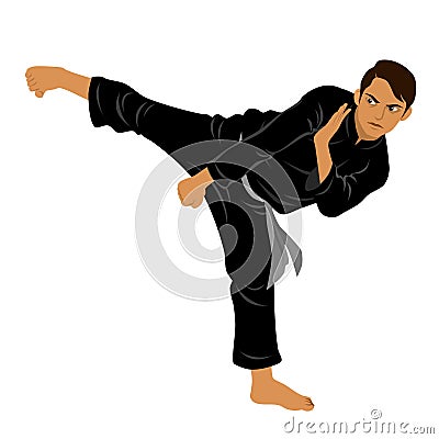 Vector of Silat Martial Arts from Indonesia - Pose 7 Stock Photo