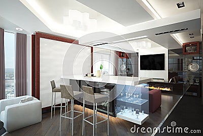 Render of the apartment Stock Photo