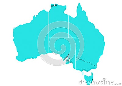 Blue Australia map Stock Photo