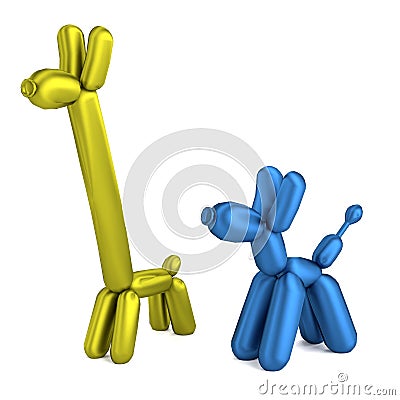 Render of balloon animals Stock Photo