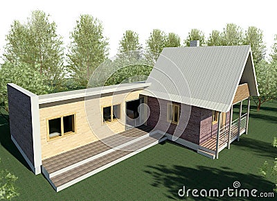 Render: bungalow Stock Photo